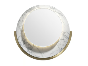 RONDÒ D70 - Round framed wall-mounted marble mirror _ Capital Collection